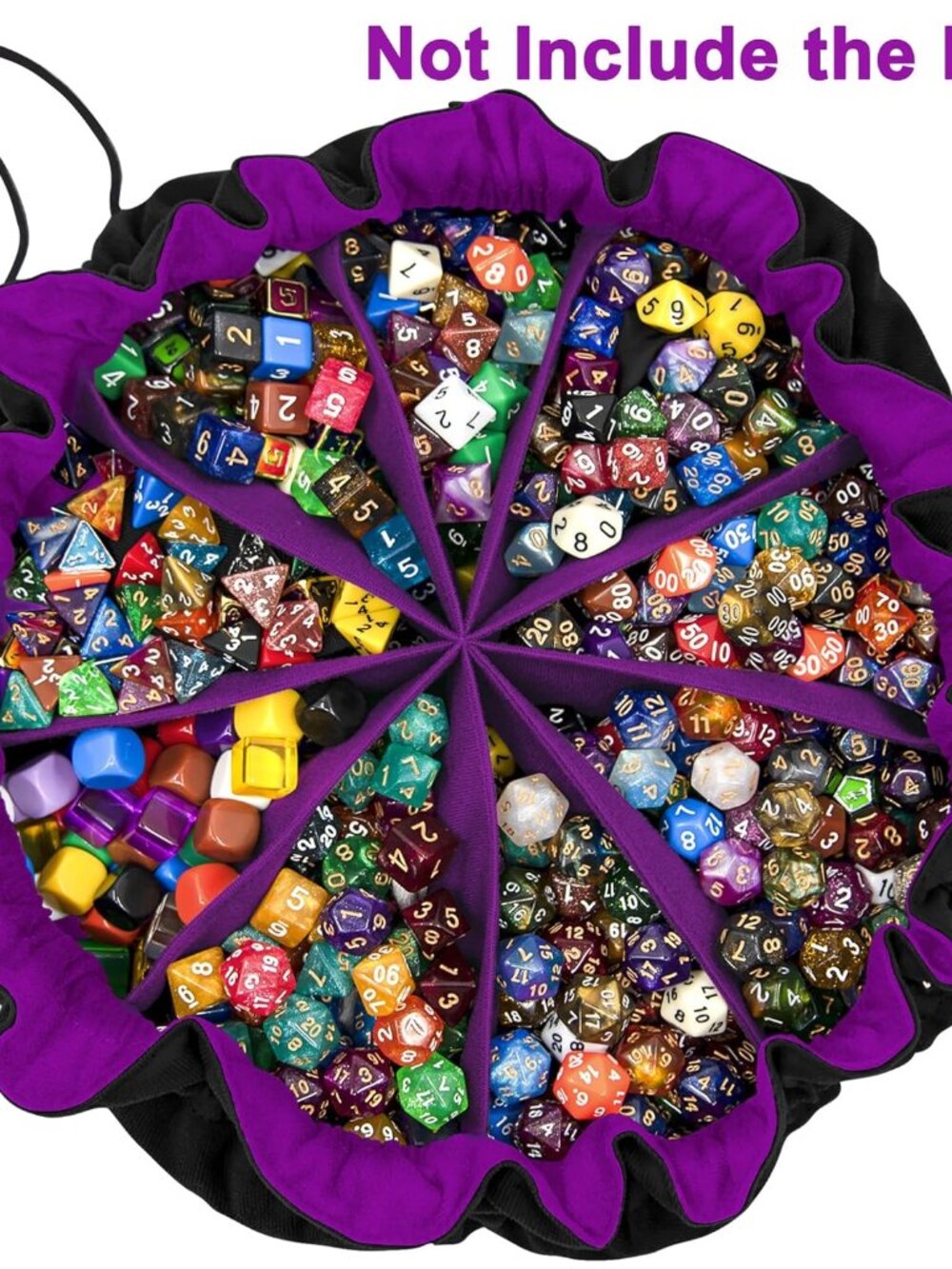 Large Dice Bag with Pockets Drawstring Dice Bag DND Dice Storage Bag Big Capacit - Picture 4 of 7